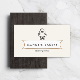 Vintage Tiered Cake Logo on Ivory Business Card