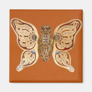 Vintage Tiffany Gold Butterfly Victorian Art Magnet