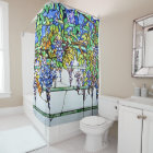 Vintage Tiffany Stained Glass Wisteria Floral Art