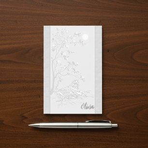 Vintage Tiger Art Post-it notes with Custom Name