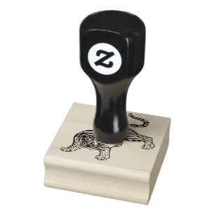 Vintage Tiger Asian Culture Rubber Stamp