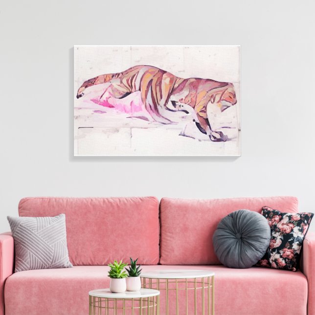 Vintage Tiger Canvas Print (Insitu(LivingRoom))