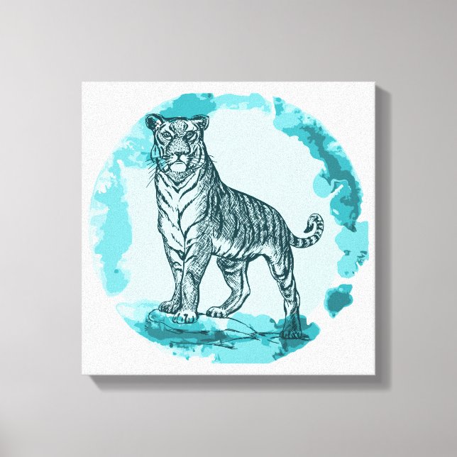 Vintage Tiger Canvas Print (Front)