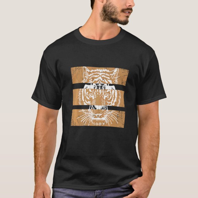 Vintage Tiger Cat  Print Present  Present T-Shirt (Front)