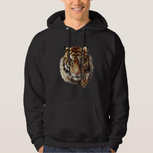 Vintage Tiger Face Tiger Head Wild Cat Hoodie