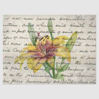 Vintage Tiger Lily Floral Ephemera Decoupage Tissue Paper