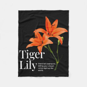 Vintage Tiger Lily Flower Aesthetic Gardening Natu Fleece Blanket