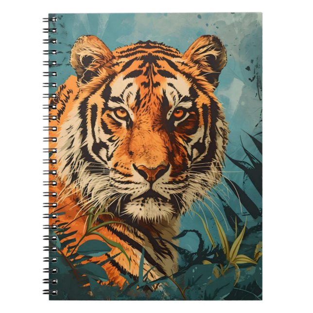 Vintage Tiger: Majestic Nostalgia Notebook (Front)