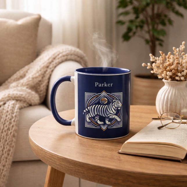 Vintage Tiger Navy Blue Mug (Creator Uploaded)