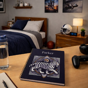 Vintage Tiger Navy Blue Notebook