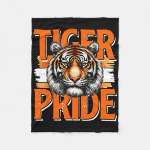 Vintage Tiger Pride Tiger School Sports Team Retro Fleece Blanket