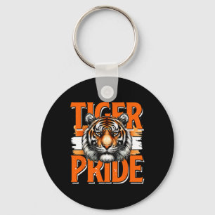 Vintage Tiger Pride Tiger School Sports Team Retro Key Ring
