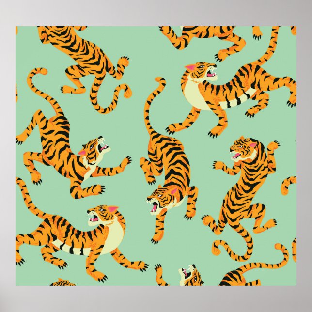 Vintage Tiger Print Seamless Pattern (Front)