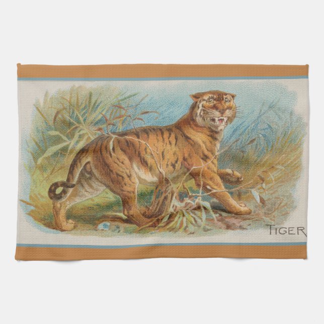 Vintage Tiger Tea Towel (Horizontal)