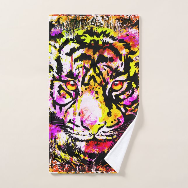 Vintage Tiger Towel - Tiger Big Cats - Wildlife (Hand Towel)