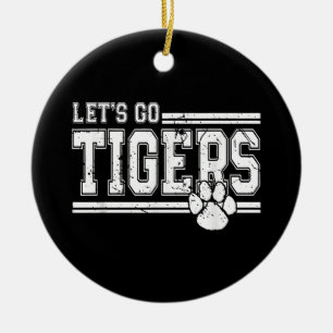 Vintage Tigers School Sports Name Retro Ceramic Tree Decoration