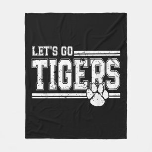 Vintage Tigers School Sports Name Retro Fleece Blanket