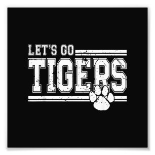 Vintage Tigers School Sports Name Retro Photo Print