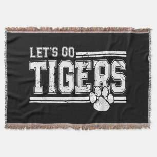 Vintage Tigers School Sports Name Retro Throw Blanket