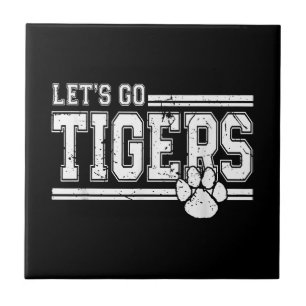 Vintage Tigers School Sports Name Retro Tile