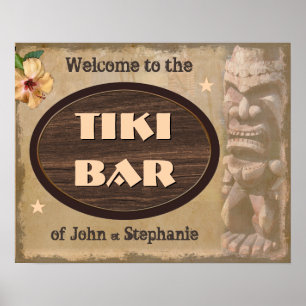 Vintage Tiki Bar Sign with Your Name(s)