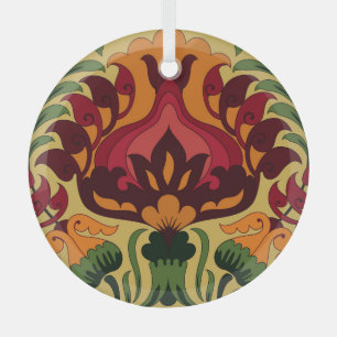 Vintage tile, Art Nouveau decor. Glass Tree Decoration
