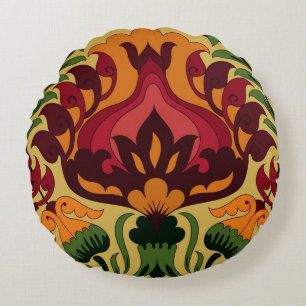 Vintage tile, Art Nouveau decor. Round Cushion