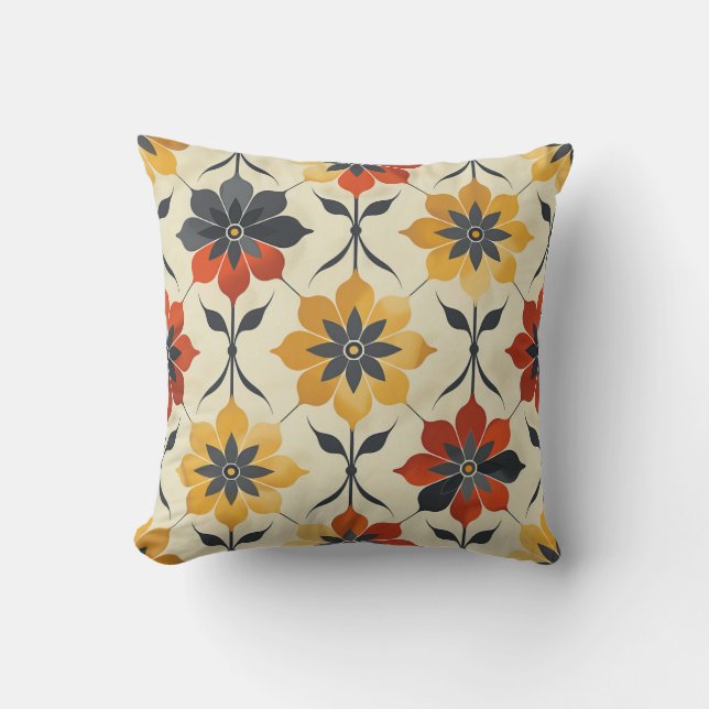 “Vintage Tile Pattern Seamless Throw Pillow” Cushion (Front)