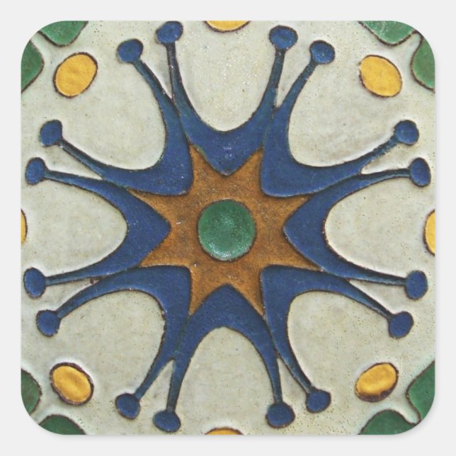 Vintage Tile Square Sticker (Front)
