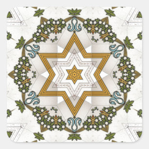 vintage tile square sticker