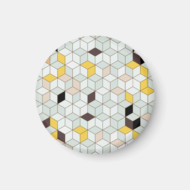 Vintage tiles, geometric black white pattern. magnet (Front)