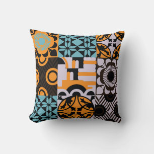 Vintage tiles: intricate decorative details. cushion