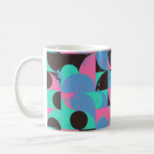 Vintage Tiles Neon Pink Green Coffee Mug