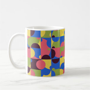 Vintage tiles pattern, abstract seamless backgroun coffee mug