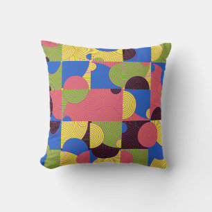Vintage tiles pattern, abstract seamless backgroun cushion