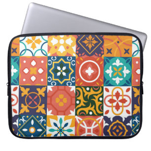 Vintage tiles Vintage background. Traditional geom Laptop Sleeve