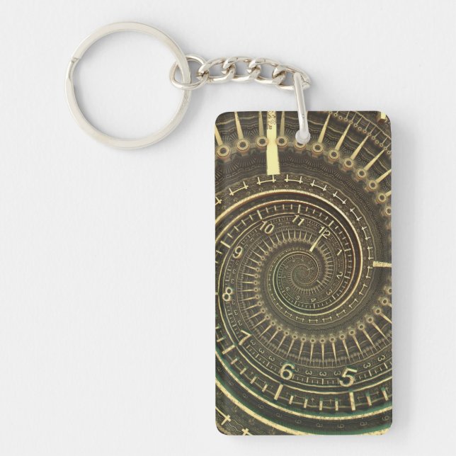 Vintage Time Machine Key Ring (Front)