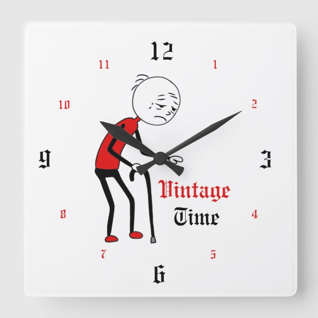 Vintage Time Square Wall Clock (Front)