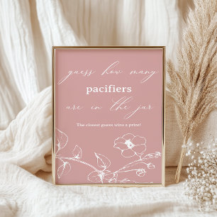 Vintage Timeless Floral Baby Shower Guess Game Poster