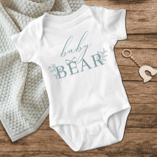 Vintage Timeless Floral Blue Baby Bear Bodysuit