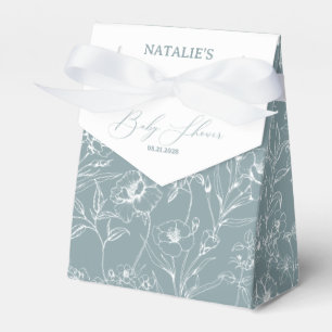 Vintage Timeless Floral Blue Baby Shower Favour Box
