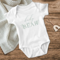Vintage Timeless Floral Green Baby Bear