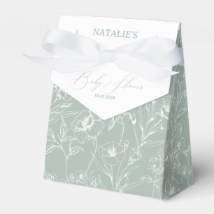 Vintage Timeless Floral Green Baby Shower Favour Box