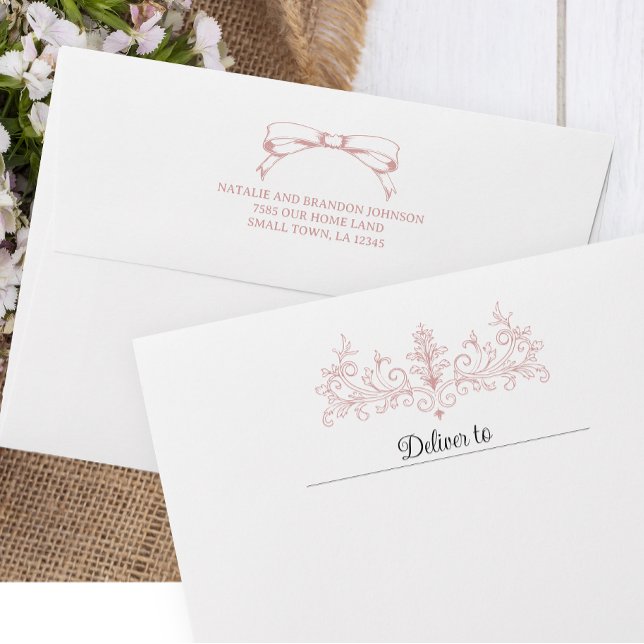 Vintage Timeless Floral Pink Baby Shower Envelope (Creator Uploaded)