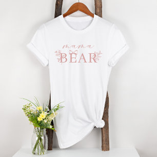 Vintage Timeless Floral Pink Maternity Mama Bear T-Shirt