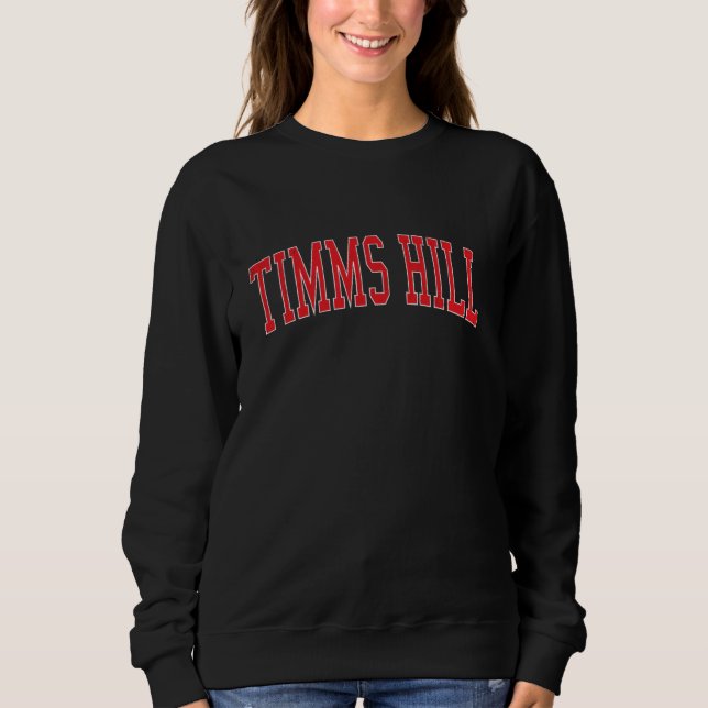 Vintage Timms Hill Distressed Red Varsity Style Sweatshirt (Front)