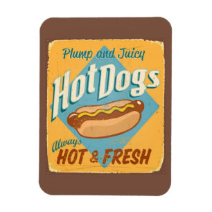Vintage tin sign - Hot Dogs Magnet