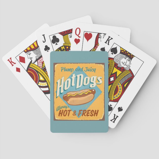 Vintage tin sign - Hot Dogs Playing Cards (Back)