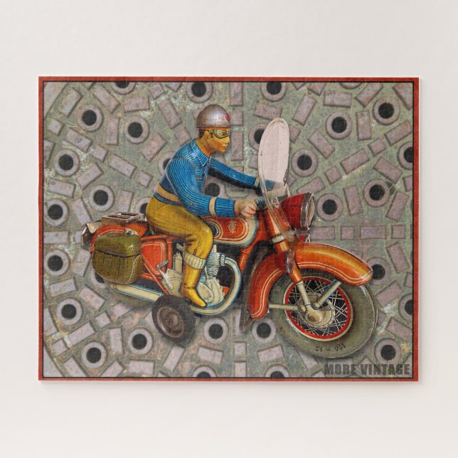 VINTAGE TIN TOY MOTORCYCLE TIPPCO JIGSAW PUZZLE (Horizontal)
