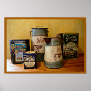 Vintage Tins and Jugs Poster
